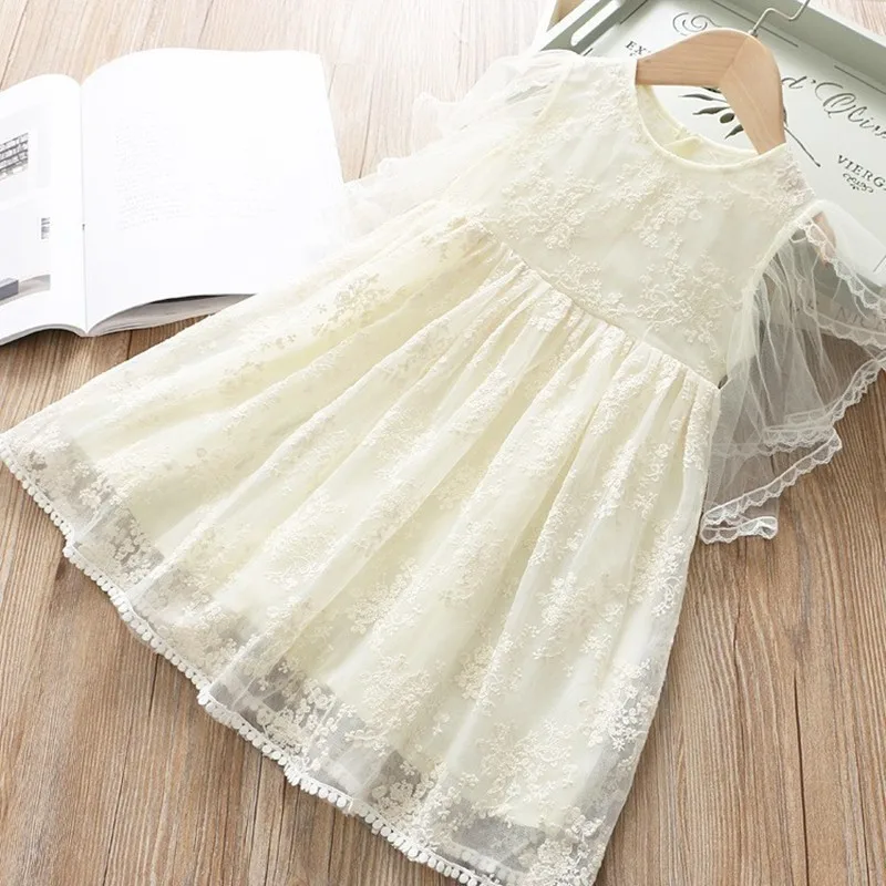baby girl lace dress ruffles wedding solid summer kids dresses party boutiques children clothing YB | Детская одежда и обувь