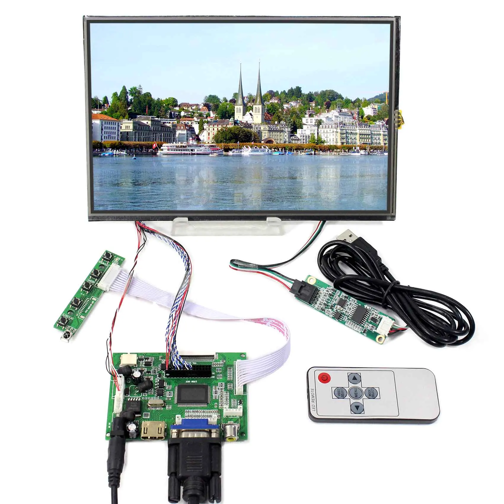 ЖК плата HD MI VGA 2AV работает с экраном 10 1 дюйма M101NWWB R6 1280X800 и резистивной сенсорной