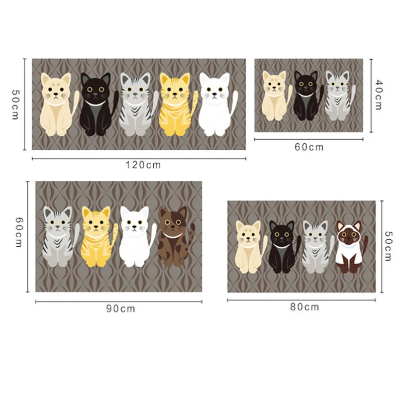 Floor Mats Animal Cat Printed Bathroom Kitchen Carpets Doormats Mat For Living Room Anti-Slip Tapete | Дом и сад