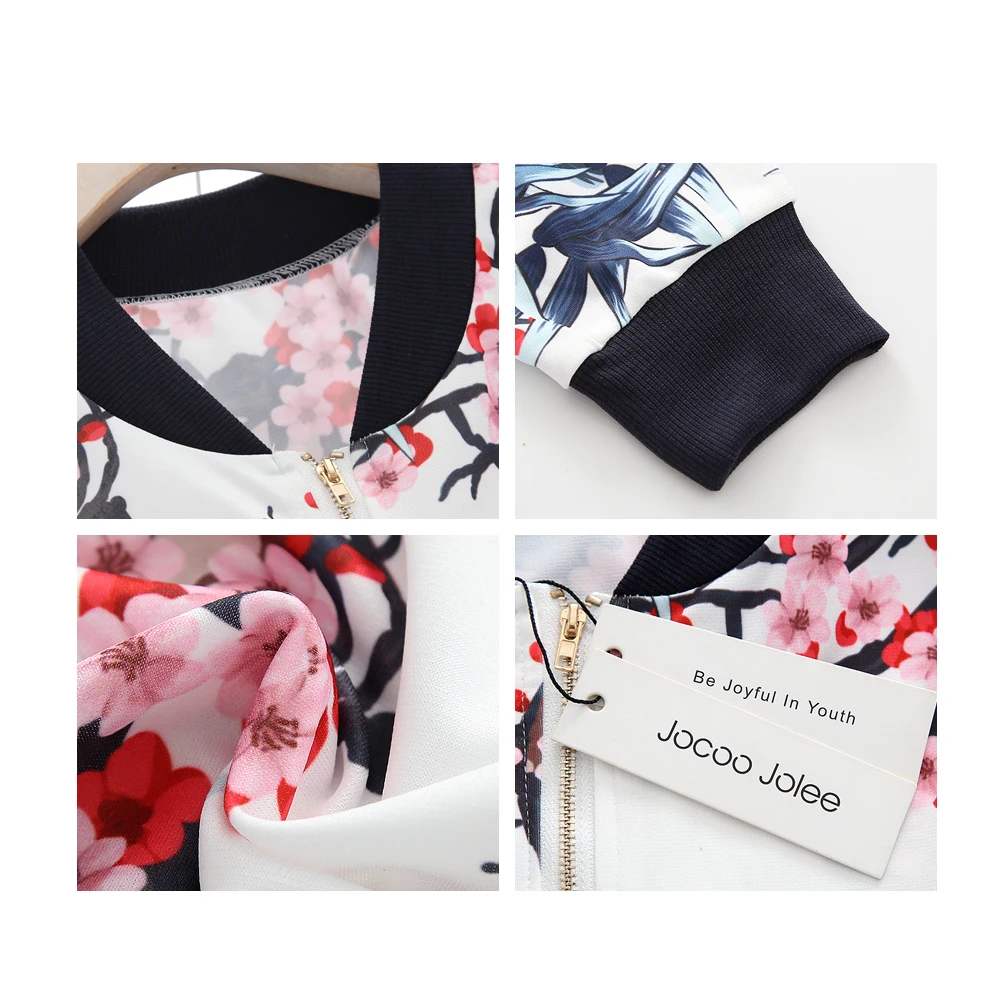 

Gentillove 2019 Spring Basic Jackets Women Vintage Floral Print Long Sleeve Zipper Bomber Jacket Casual Windbreaker Clothes