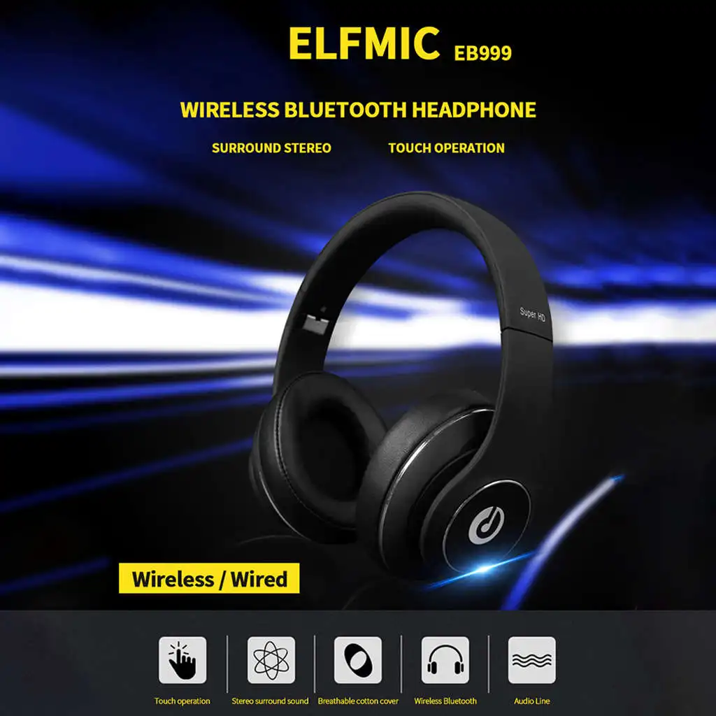 EB999 беспроводные Bluetooth наушники проводные Hi Fi стерео игровая гарнитура с