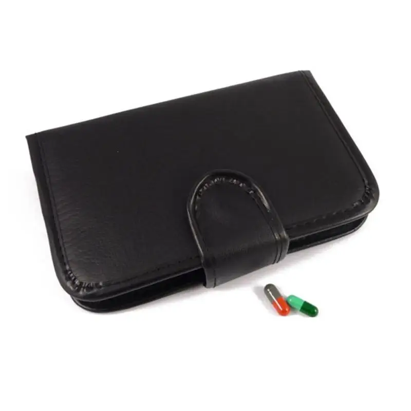 7 Day Rainbow Pill Medicine Kit Tablet with PU Leather Case 28 Grids Pillbox Holder Storage Organizer Container U3 | Красота и