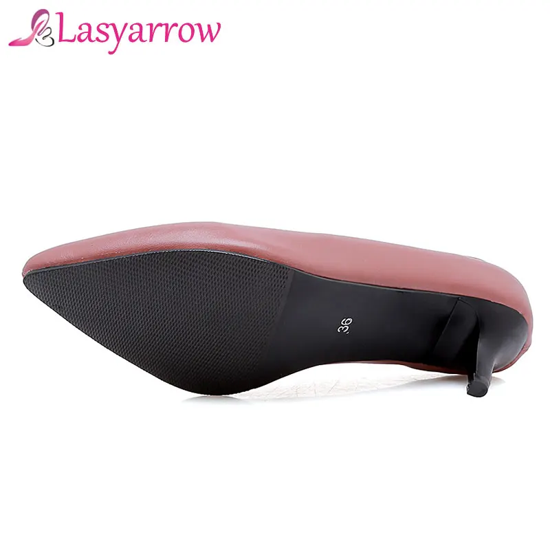 Новинка Весна 2019 женская обувь Lasyarrow женские туфли лодочки на высоком каблуке