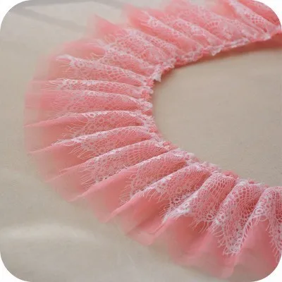 Шифоновое Двухслойное шифоновое кружево с оборками ширина 13 см|Кружево| |