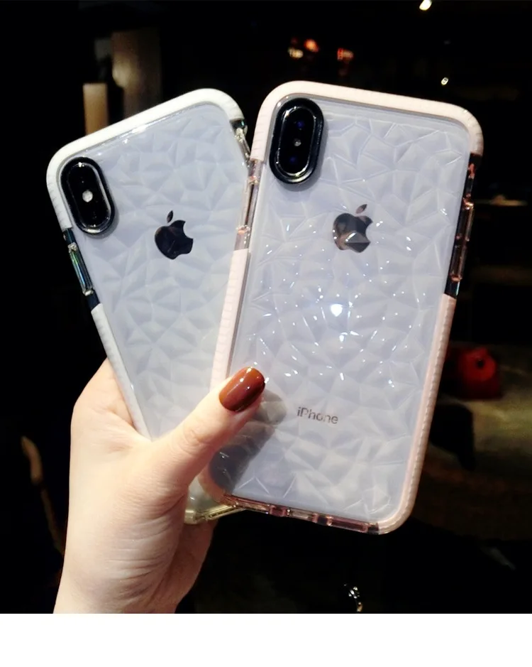 20 PCS For iPhone 7 8 Plus X XR XS Max Case Phone Shell Diamond Pattern Original Official Logo Protection Cover |