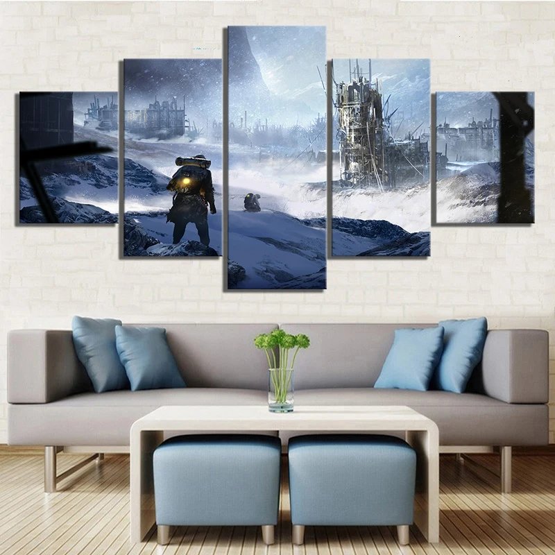 5 шт. Мороз панк видео игры постер фантазия Wall Art художественная Snowscape плакаты