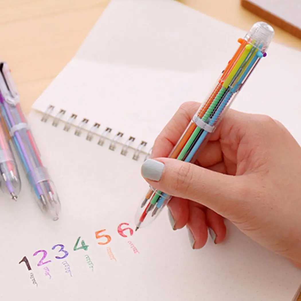 Шариковая 6 видов цветов прозрачная мультяшная шариковая ручка креативная милая