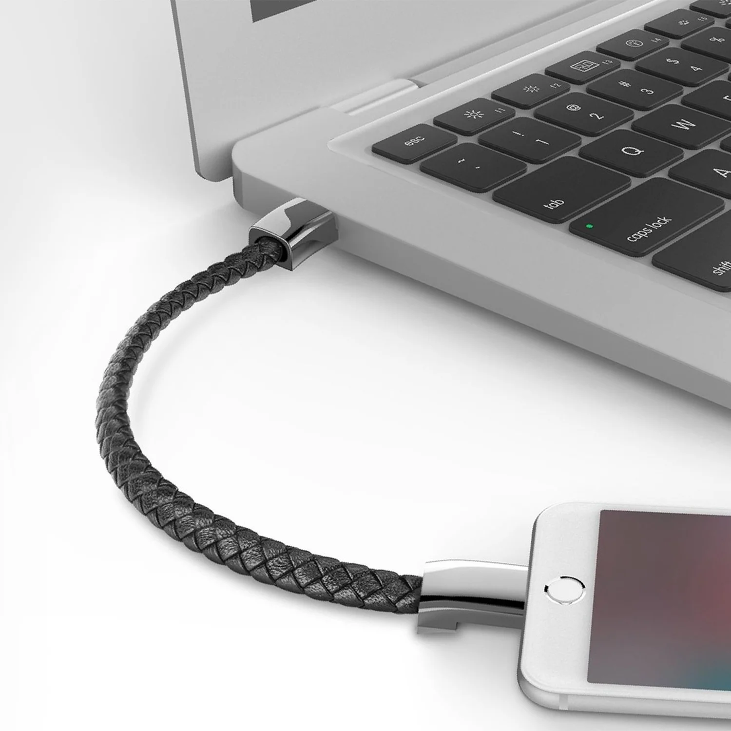 Cable Durable Leather Bracelet Charging Data Braided Wristband | Электроника