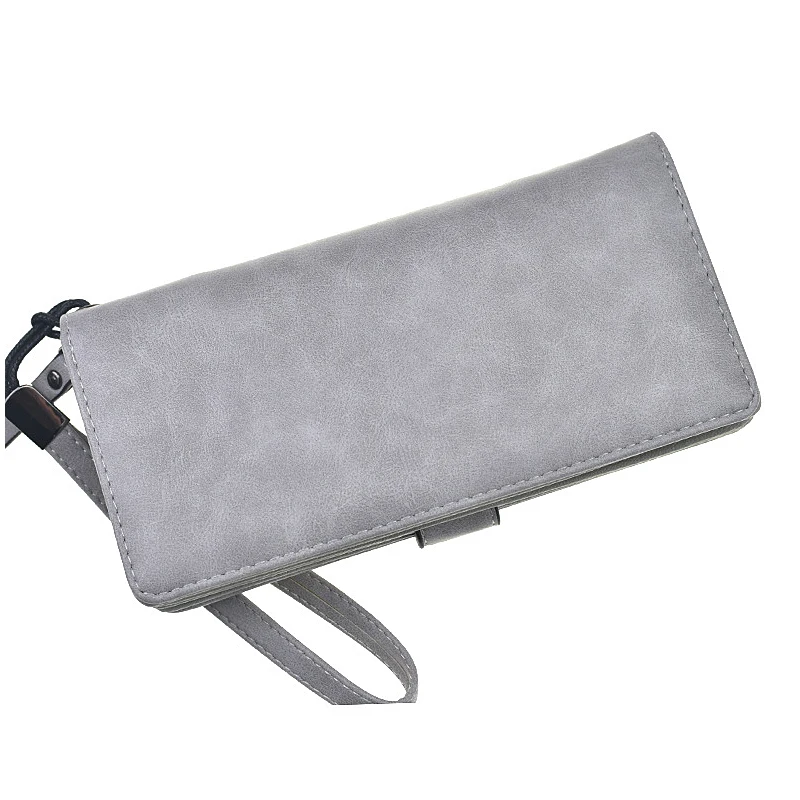 Ladies Wallets Long Zipper Phone Zipper Bag PU Leather Credit Card Wallet Casual Coin Clutch Wristlets Women Solid Cards Purses