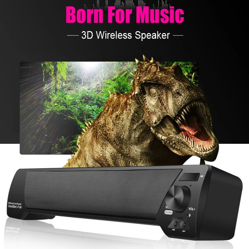 Bluetooth динамик беспроводной 3D Саундбар с микрофоном Hnadsfree HIFI сабвуфер