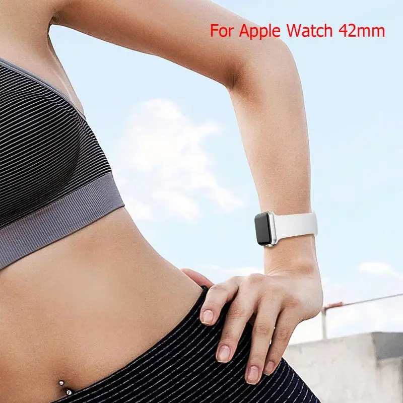 Ремешок силиконовый для Apple Watch 42 мм браслет с двойной пряжкой iWatch Sports Edition |