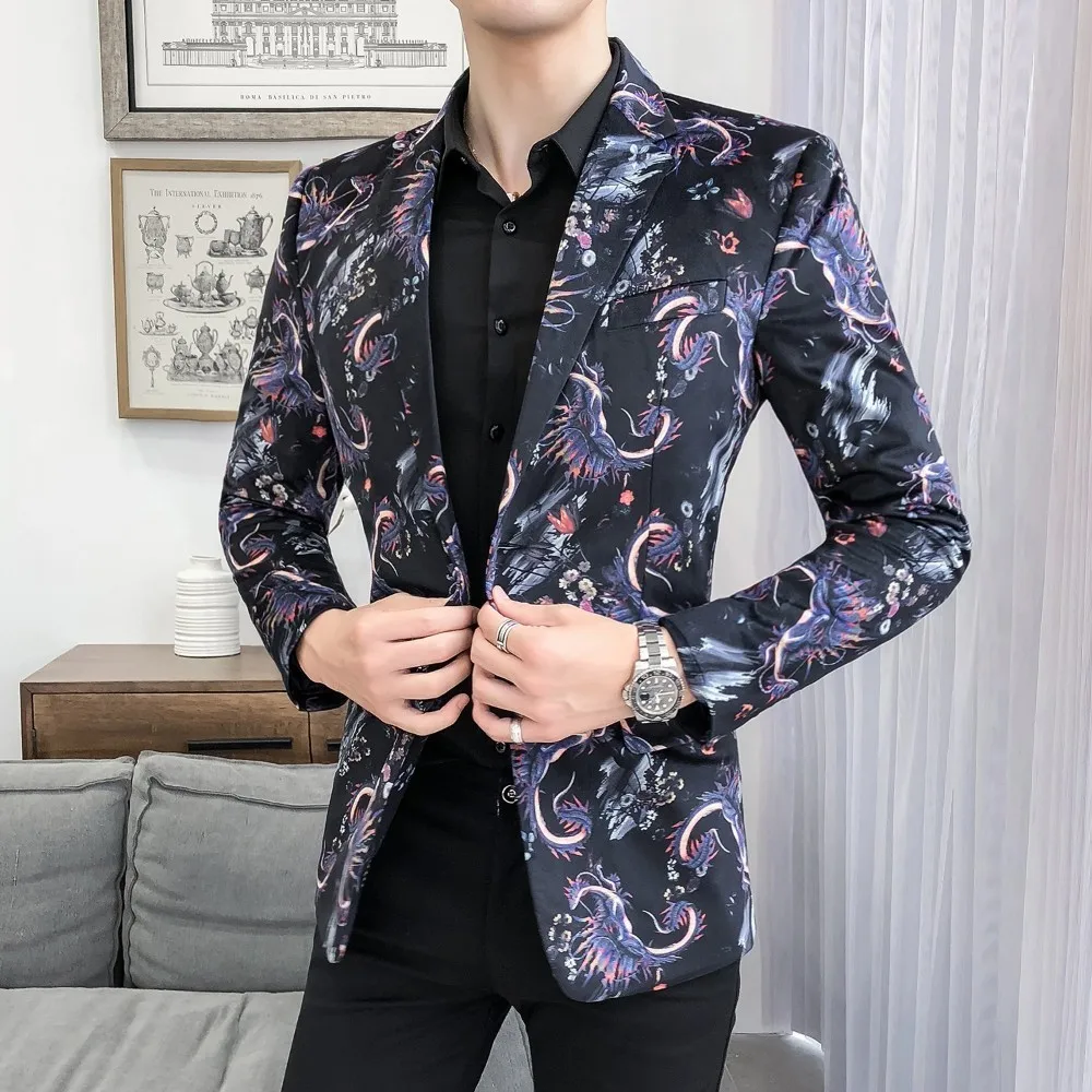 Модный приталенный Блейзер Masculino, Мужской Блейзер, пиджак, Весенняя Повседневная Уличная одежда, мужской блейзер для ночного клуба, выпускного, смокинг, официальная одежда