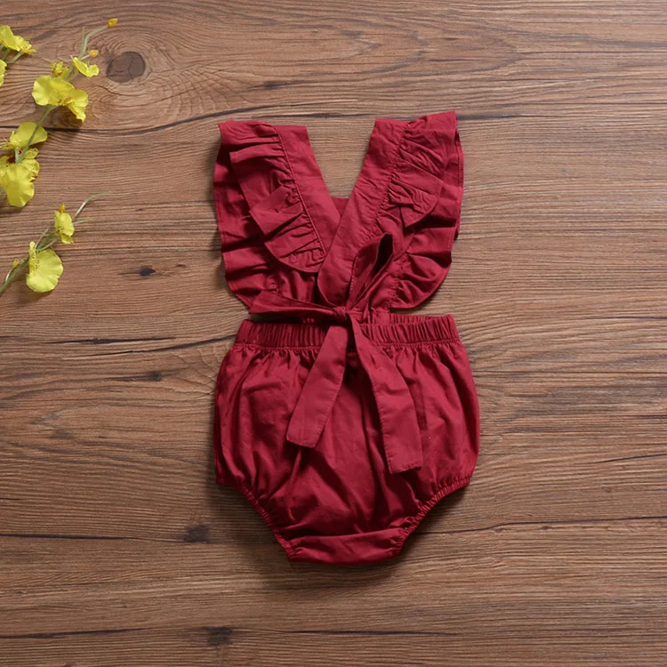 Розового цвета с оборками для маленьких девочек боди новорожденных праздничное