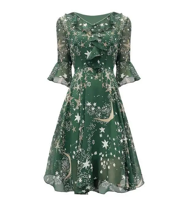 Женское богемное летнее шифоновое платье с оборками и v образным вырезом пляжный