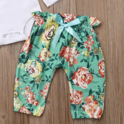 

3pcs Baby Clothes Sets Newborn Infant Babies Girl Bodysuit Jumpsuit +Pants Headband Clothing Outfits Set 0-24M