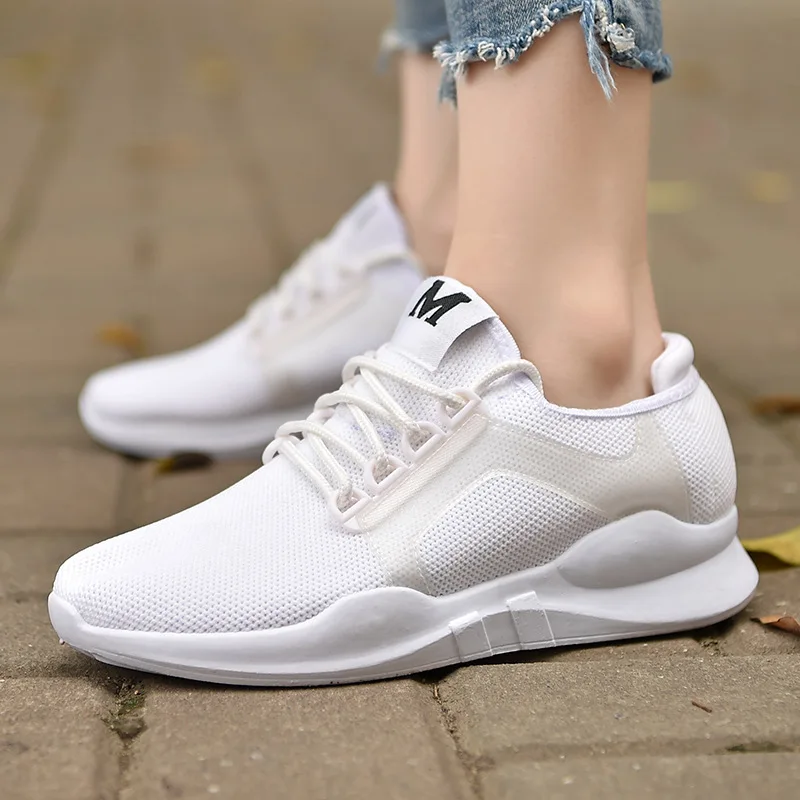 

2018 Breathable Man Sneakers Sports Shoes For Men Running Lace Up White Jogging Shoes Men Black Zapatillas Hombre Deportiva