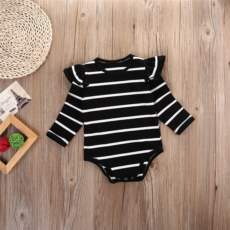 Комбинезон Полосатый с длинным рукавом для новорожденных на возраст 0 18