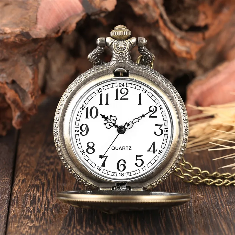 Retro Mens Pocket Watch Hunting Pattern Classic Fobs Numeric Scale with Chains Convenient Practical for Men Women | Наручные часы
