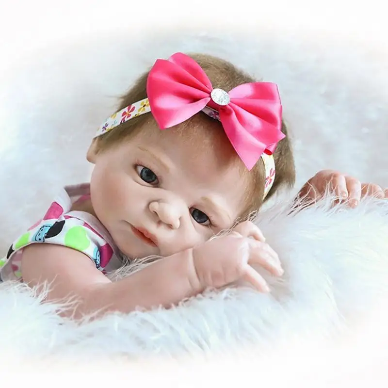 46 см Baby Reborn fashion baby Simulation Doll моющийся полный Силиконовый реборн куклы перед сном