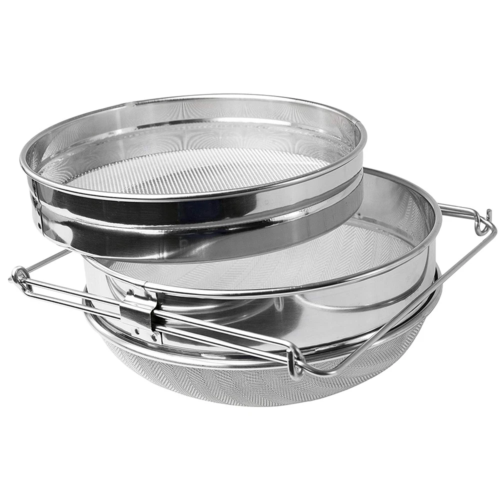 

Stainless Bilayer Honey Filter Honey Strainer Beekeeping Tools Honey Sieve Strainer Filter Set Apiary Equipment