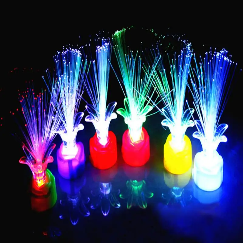 1 PCS Beautiful Romantic Color Changing LED Fiber Optic Night Light Lamp Battery Powered Small Christmas Party Home Decor | Дом и сад