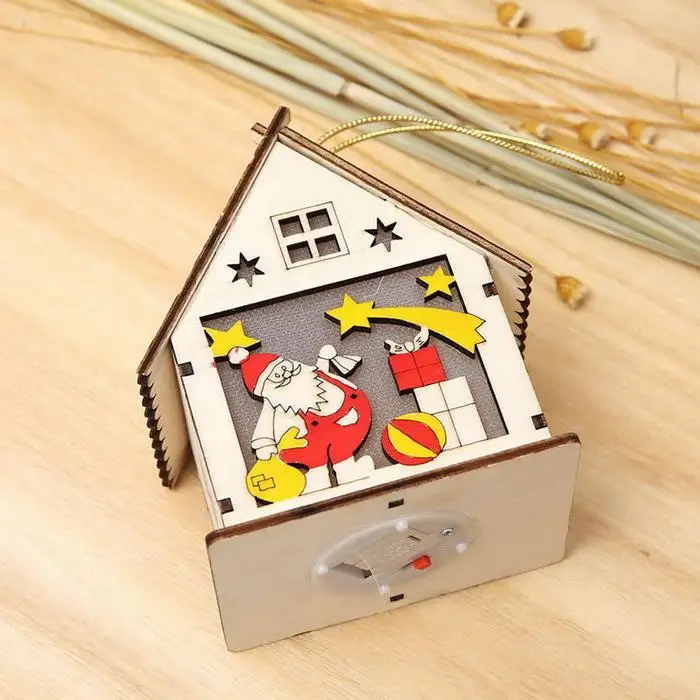 3 Рождество включены висит дома орнамент Кнопка Световой батарея x окно витрина