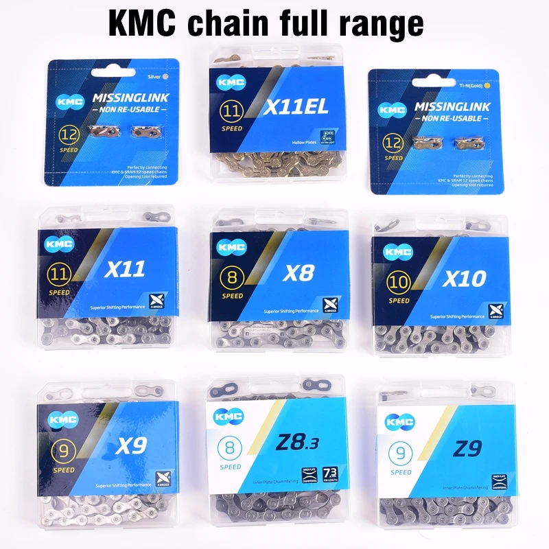Велосипедная цепь KMC X11.93 X11EL X10SL X10.93 116L 11 10 9 8 для скоростного велосипеда с