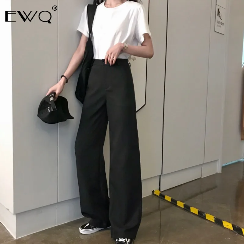 EWQ 2019 Весна новое поступление Для женщин свободные широкие ноги штаны