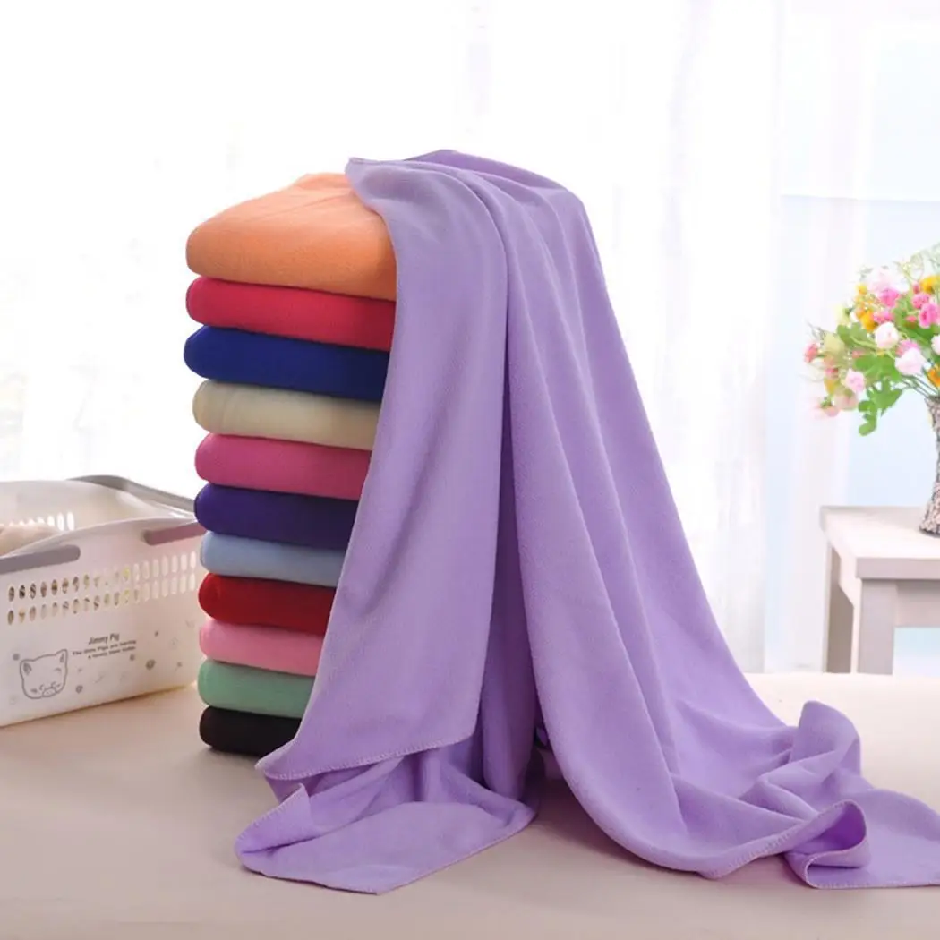 Large Absorbent Microfiber Drying Beach Swim Solid Random Bath Towel | Дом и сад