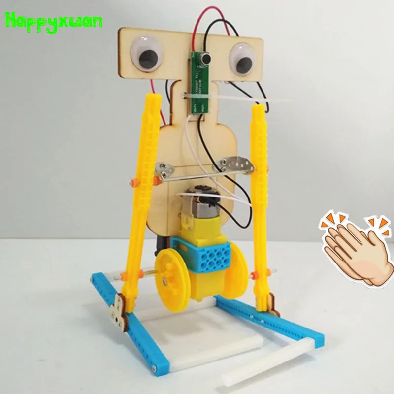 Happyxuan 2019 новый голос управление DIY Электрический собрать прогулки робот Комплект