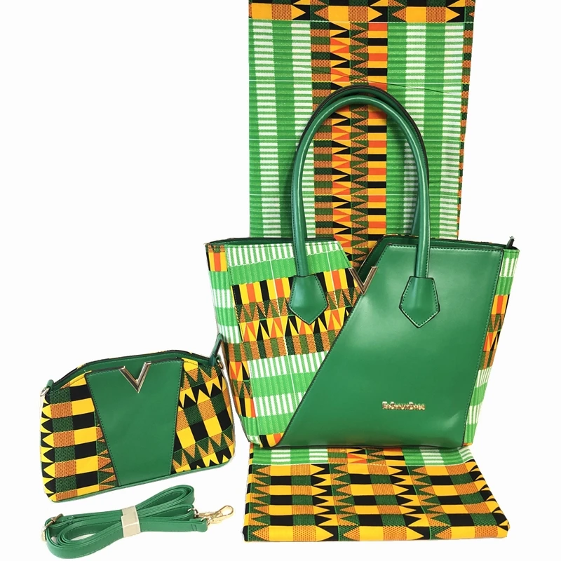Африканские дизайнерские сумки из хлопка и ткани 6 ярдов в комплекте модные с