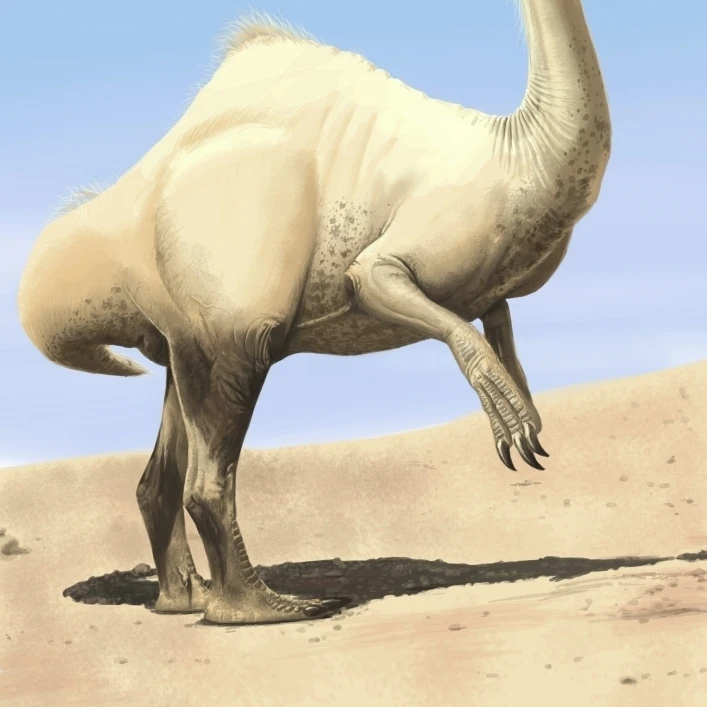 Deinocheirus стоящий под печатью постер с солнцем (23x33) | Дом и сад