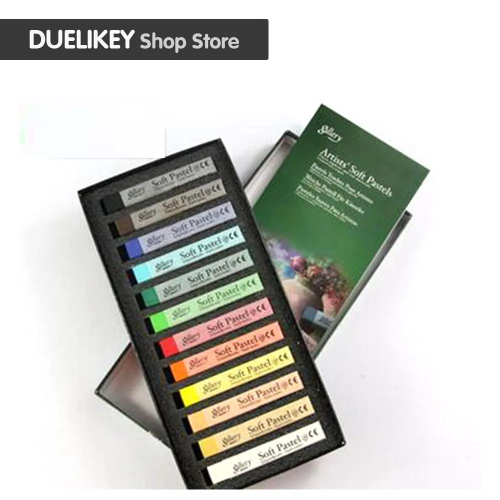 DUEARTS On SaleSoft crayon drawing set art soft hair chalk pen color 12 school supplies | Канцтовары для офиса и дома