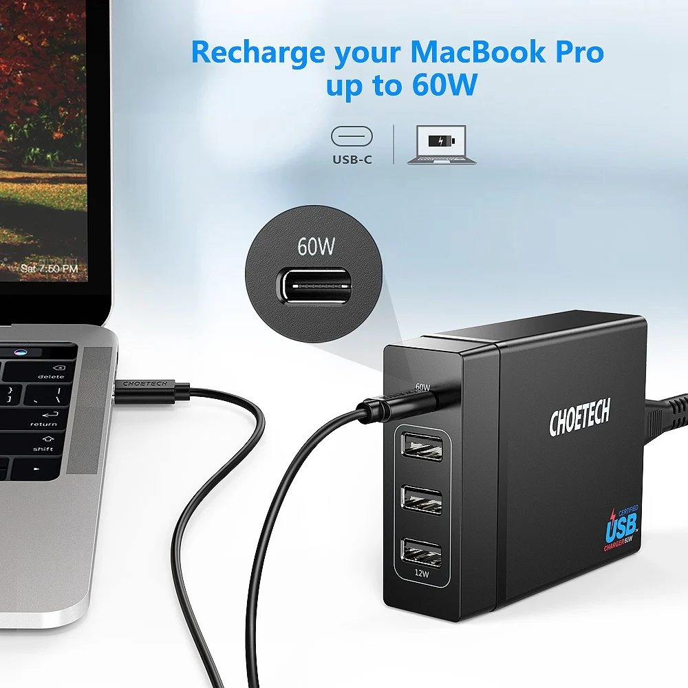 Choetech 72 Вт 4 порта Usb Type C настольная зарядная станция с доставкой питания для Iphone X 8