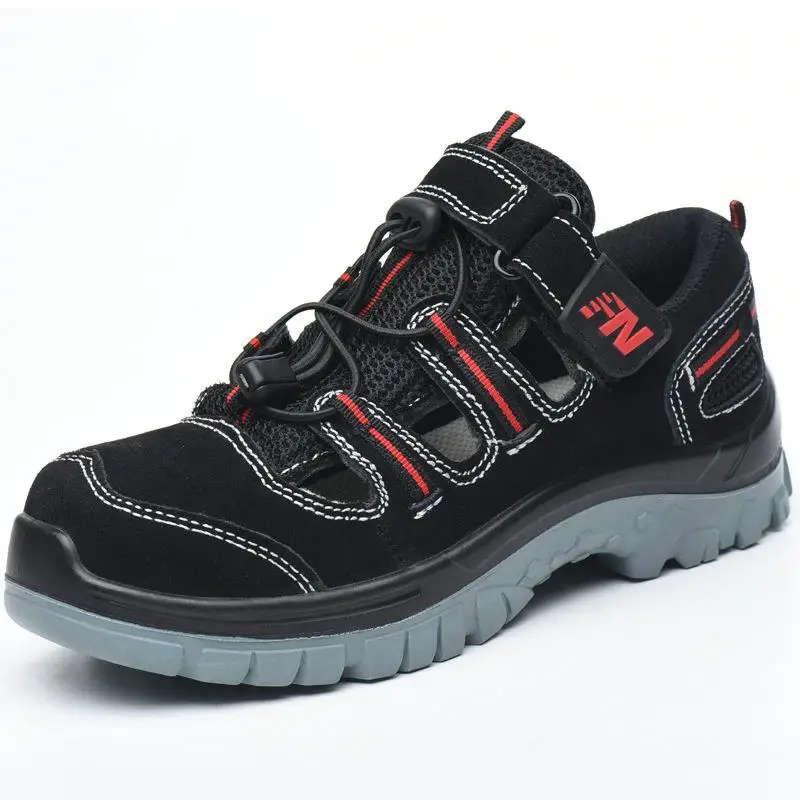 Safety Shoes Cap Steel Toe Shoe Boots For Summer Man Work Men Breathable Mesh Size Footwear Wear-resistant DXZ015 | Безопасность и