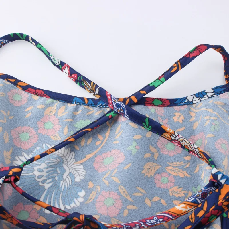 

Women Suspender Jumpsuit Spaghetti Strap Floral Print Overalls Elegant Flower Romper Female Wide Leg Long Pants Summer Outfits