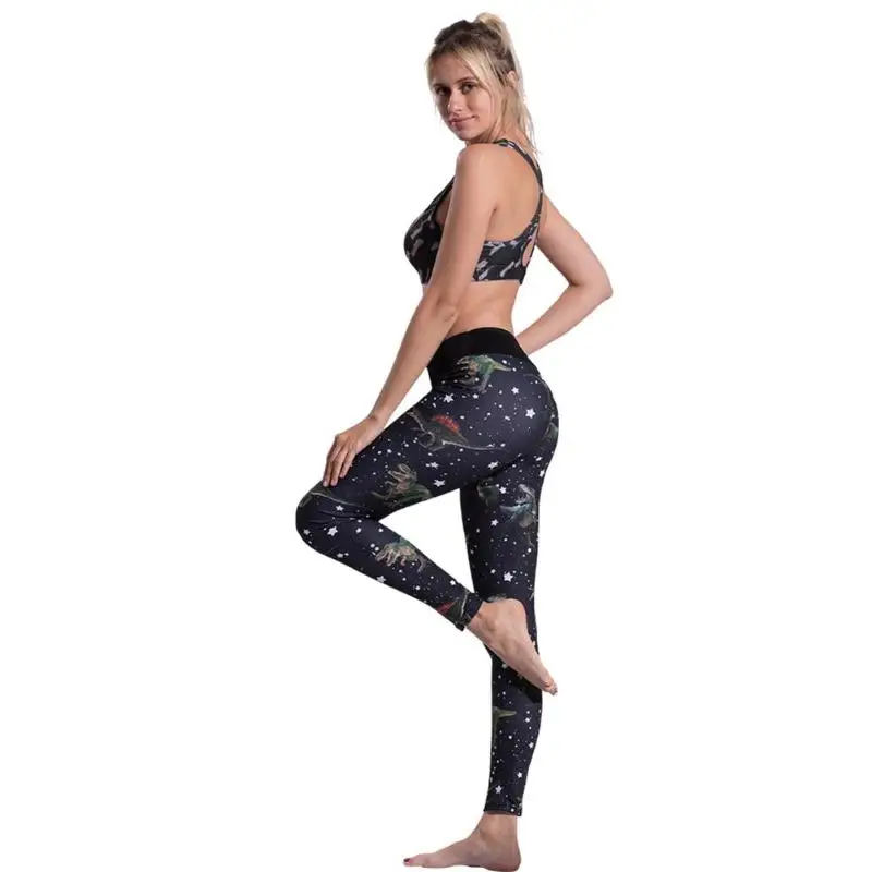 Sexy Fitness Leggings Stars Sky Print Women Yoga Pants Push Up Gym Wear | Спорт и развлечения