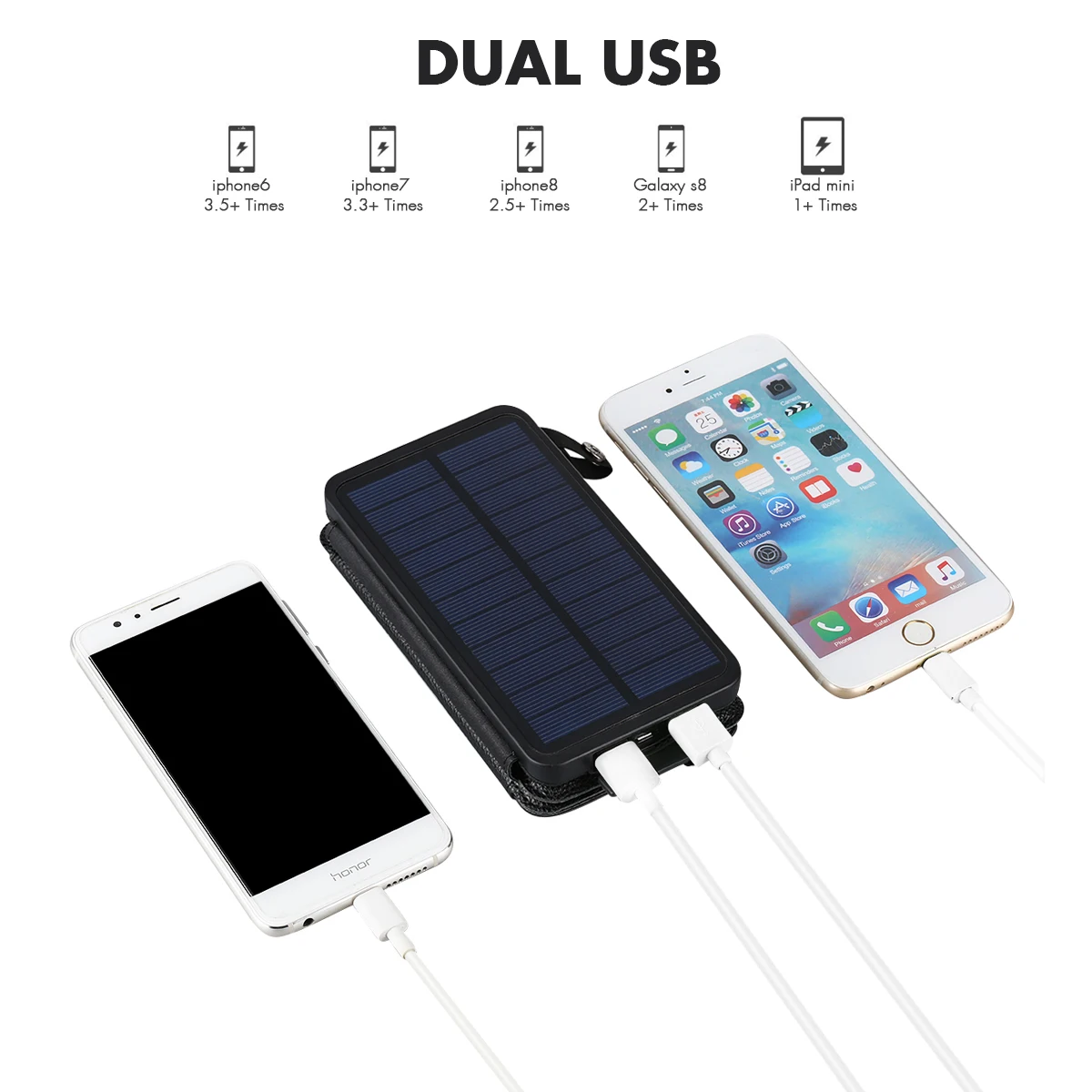 Floureon солнечной энергии банк с светодиодный свет 10000 mAh портативный телефон