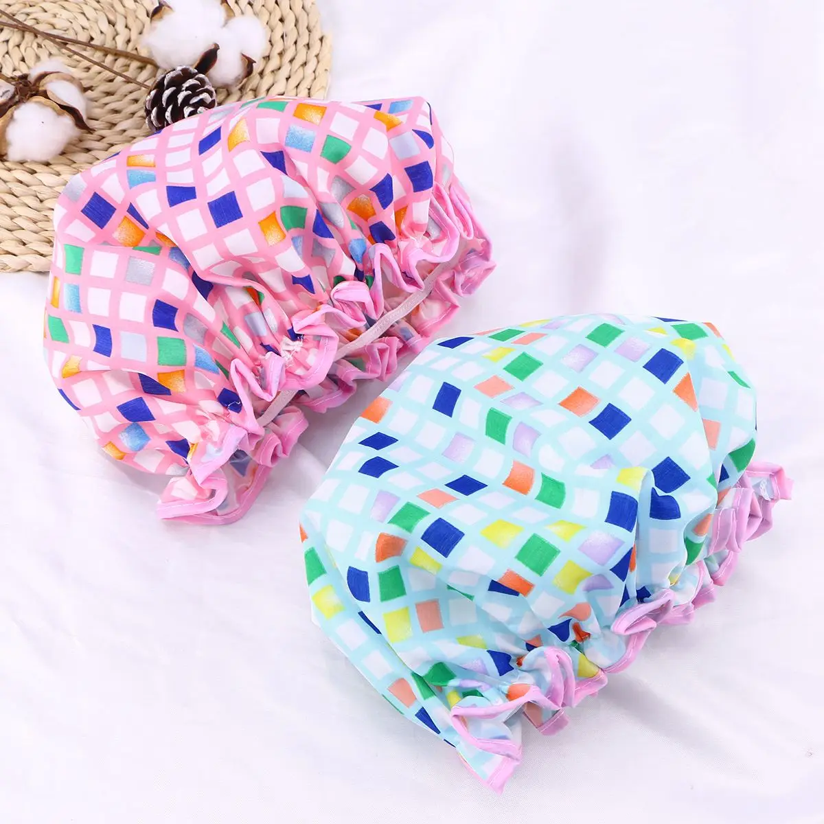 2 шт. красивая шапочка плотная водонепроницаемая для душа девушек и