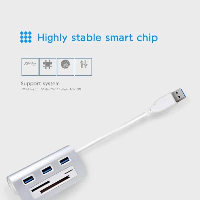 Acasis HS0023 3 порты и разъёмы USB 0 концентратор переходник разветвитель CF TF Card Reader для