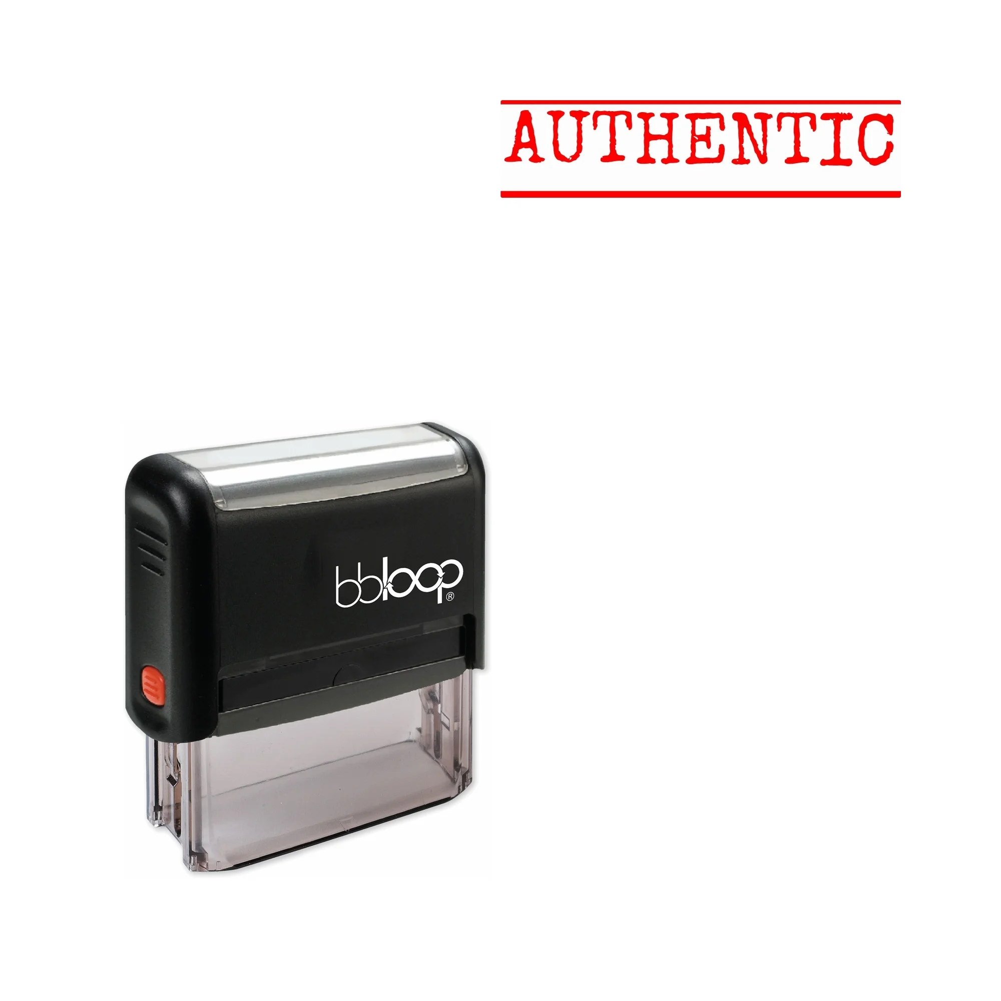 

Bbloop 'AUTHENTIC' Self-Inking Office Stamp, Rectangular Typewriter Style