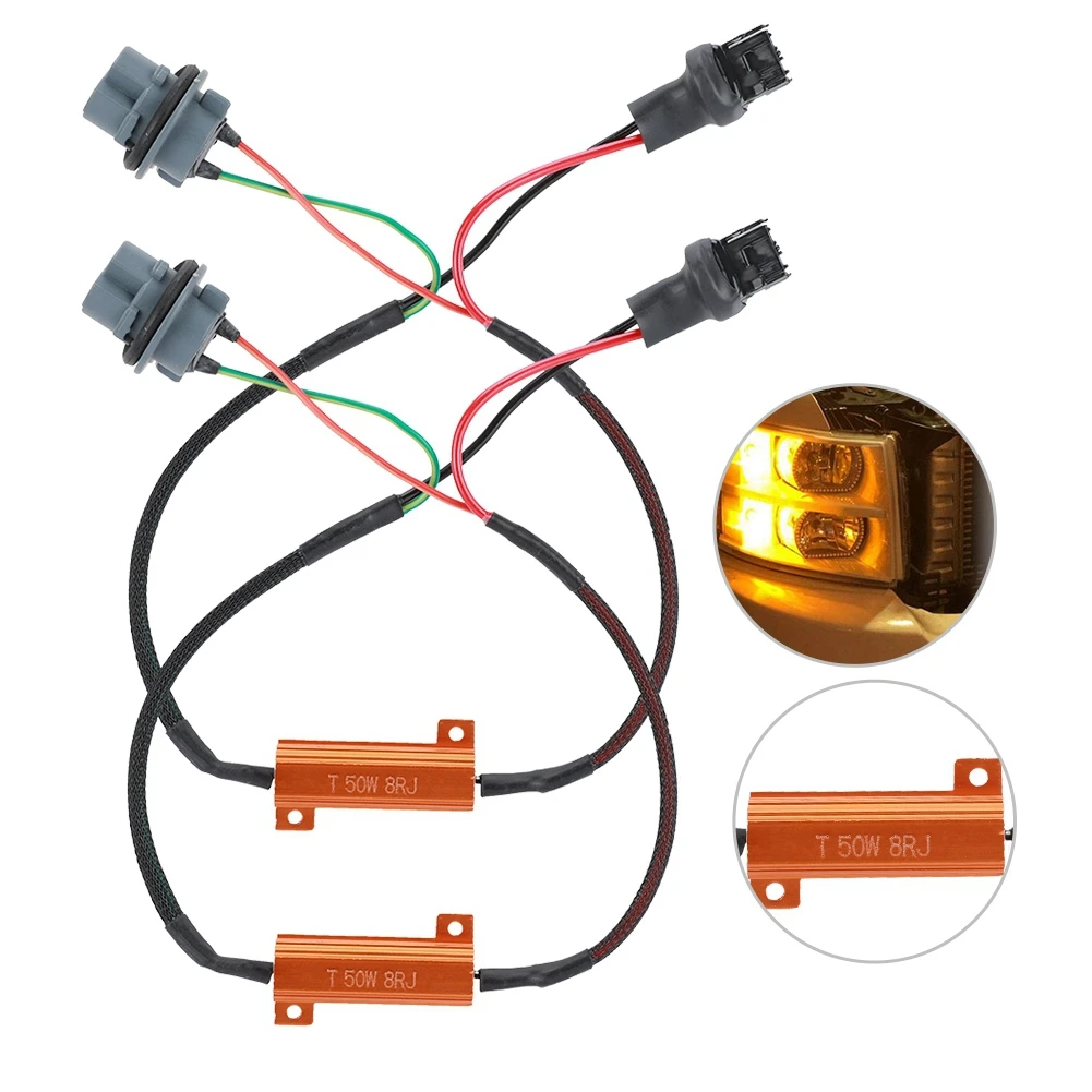 7440 T20 50W8RJ Hyper Flash Fix без ошибок адаптеры проводки светодиодный одного указателя