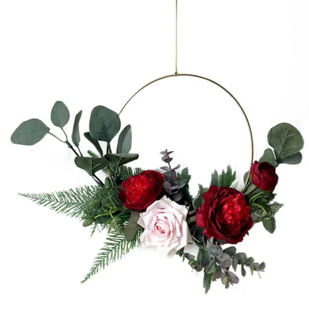 DIY Artificial Flower Garland Rose Wreath Home Wedding Garden Party Decor Hanging Door Heart Shaped Festival Flores | Дом и сад