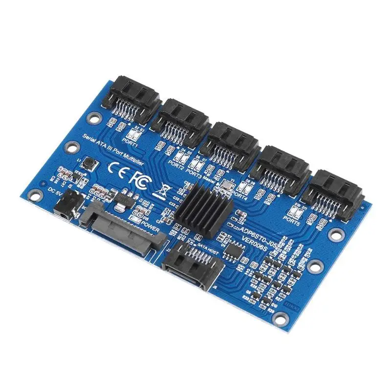 Controller Card Motherboard Sata Expansion 1 To 5 Port Sata3.0 6Gbps Multiplier Riser Adapter For Computer | Компьютеры и офис