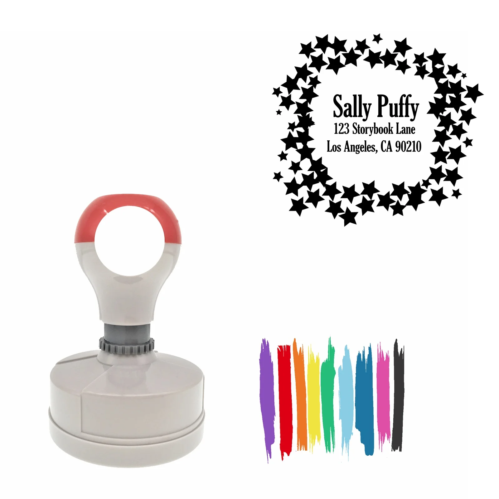 

Bbloop Твердые Звезды Дизайн Круглый предварительный лазер-Cut Адрес Штамп