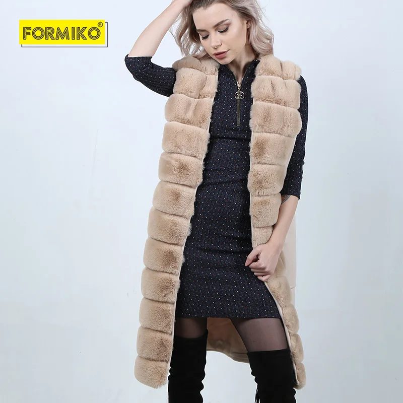 Formiko Женская безрукавка из лисьего меха и овечьей шерсти. Высококачественная