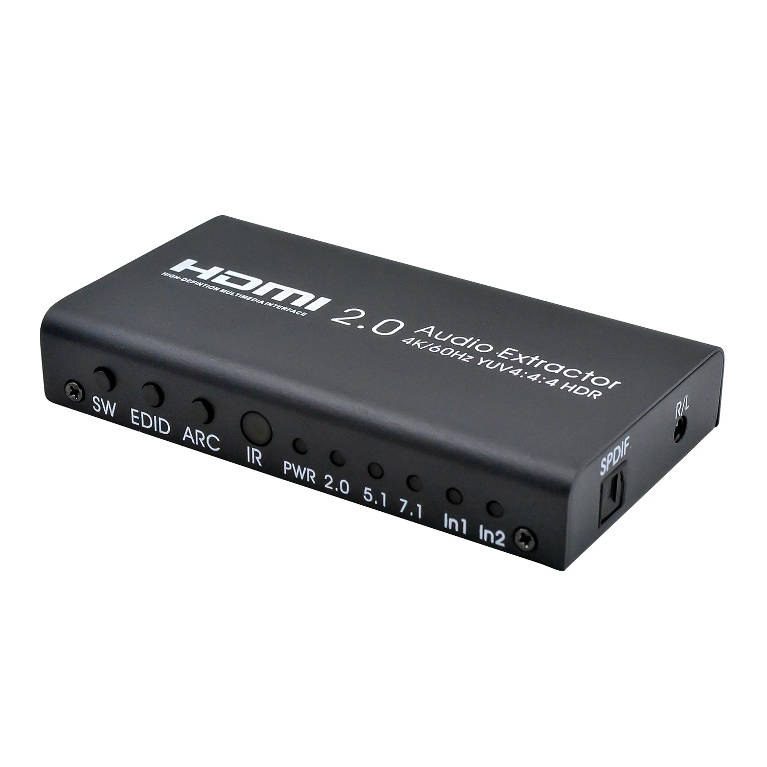 Топ HDMI2.0 аудио экстрактор сплиттер 2in 1out 4K при 60Hz YUV 4:4:4 HDR для HDTV dvd плеер Blu Ray