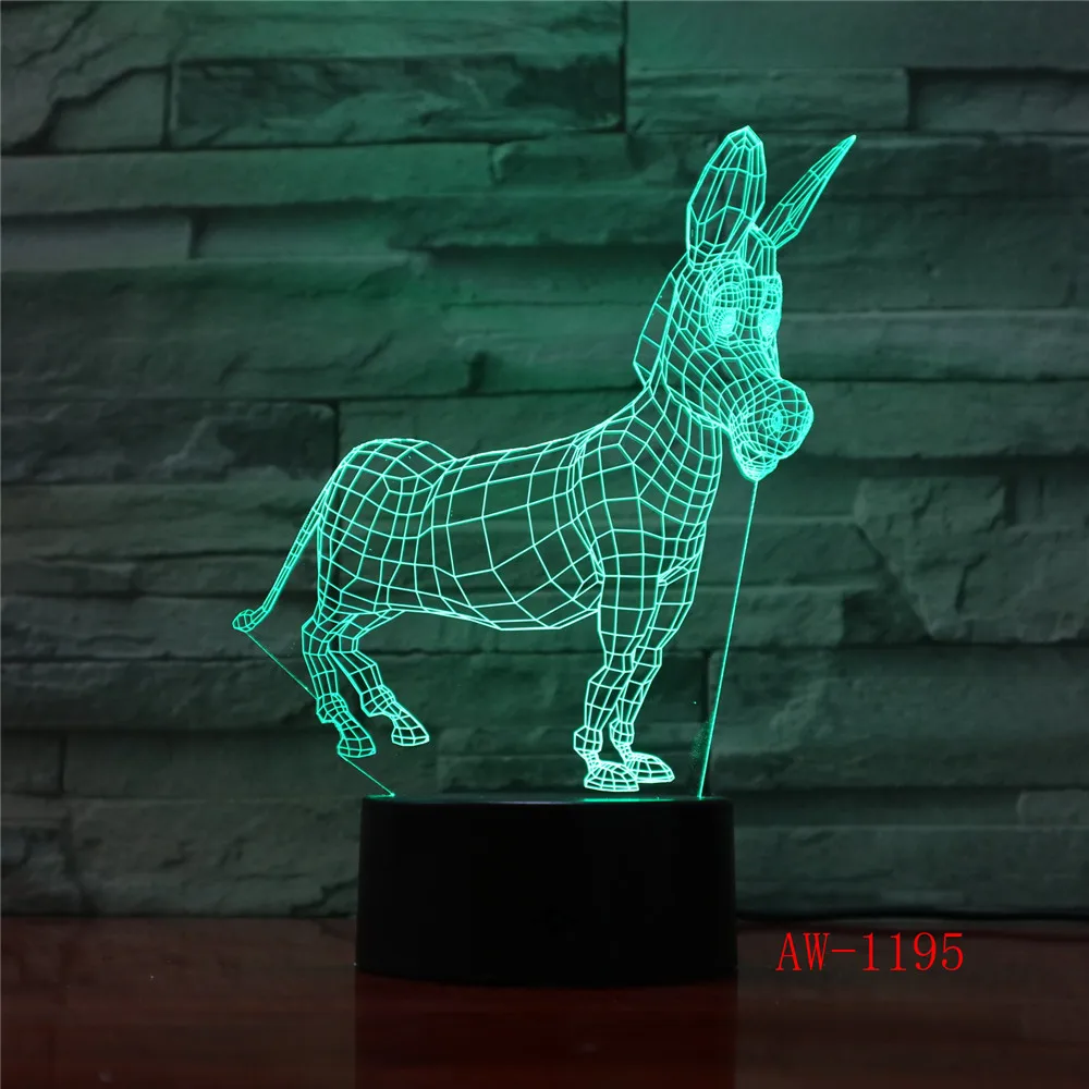 Ретро Животное украшение олень 3D USB СВЕТОДИОДНАЯ Лампа Олень цвета меняющий