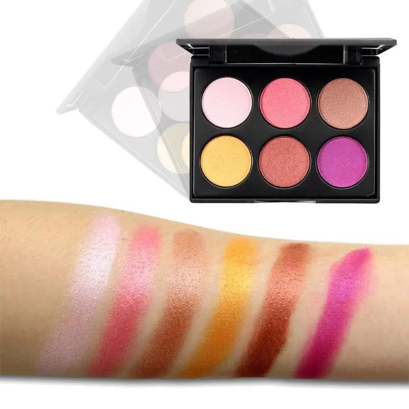 Brand 6 Colors/set Glitter & Shimmer Powder Palette for Eyes Women Makeup Shine Eye Shadow Kit Beauty Cosmetics