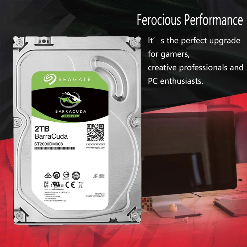 Жесткий диск Seagate 2 ТБ внутренний жесткий HDD для настольного компьютера 2000 Гб 7200